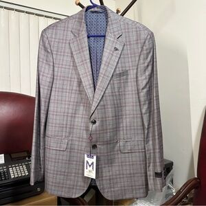 NWT Ted Baker London Endurance Jay Wool Blazer Gray Check Mens 44R